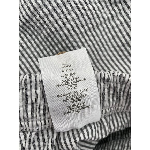 Susan Graver Regular Stripe Stretch Seersucker Crop Pants Black Plus Size 24 NEW - Picture 7 of 7